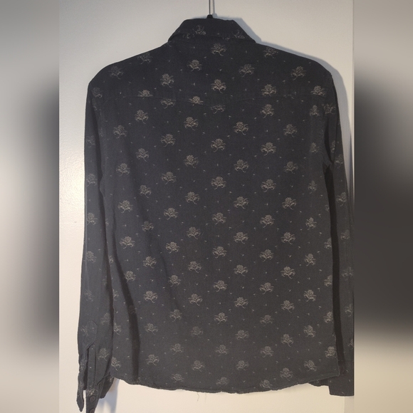 JNCO Dark Blue Floral Button Down Shirt Size S #556 - Picture 2 of 3
